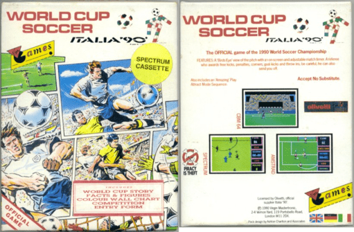 Italia '90 - World Cup Soccer box art for ZX Spectrum